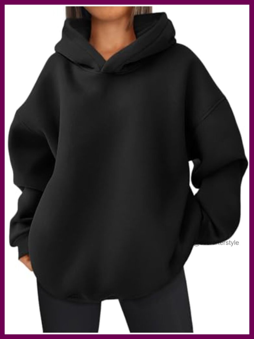 Oversized Hoodie Womens Fleece-Lined Sweatshirt Pullover Casual Winter